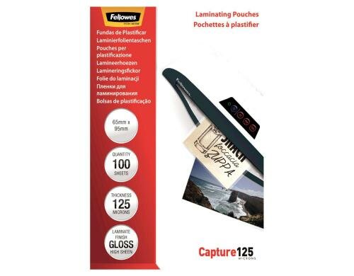 Fellowes Laminierfolien 125 Mikron 100 Stück, 65x95mm