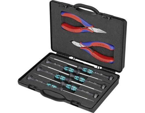 Knipex Elektronikzangen-Set 8-teilig 6x Schraubenz./Greifz./S.schneid.