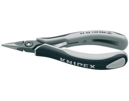 Knipex Präz.-Elektr.-Greifzange ESD 135mm flach-runde Backen