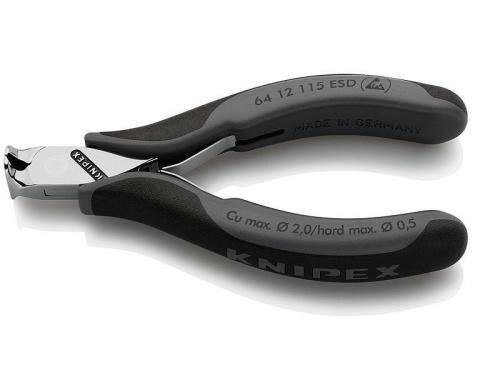 Knipex Elektronik-Vornschneider ESD 115 mm spiegelpoliert, m. Öffnungsfeder