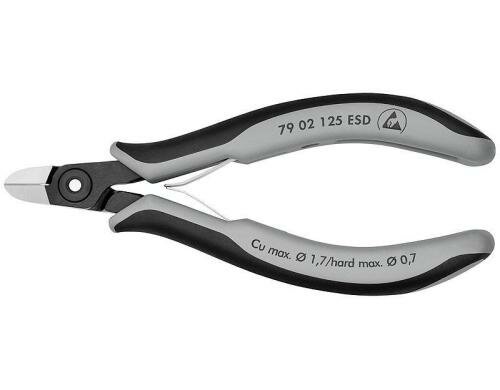Knipex Präz.-Elektr.-Seitenschn. ESD 125 mm brüniert Kopf rund