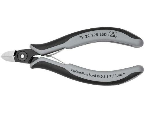 Knipex Präz.-Elektr.-Seitenschn. ESD 125 mm brüniert runder Kopf
