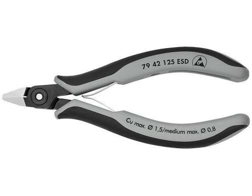 Knipex Präz.-Elektr.-Seitenschn. ESD 125 mm bruniert spitz.Kopf, o.hart Drahtschneider