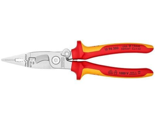 Knipex Elektro-Installationszange 200 mm verchromt m.Öffungsfeder
