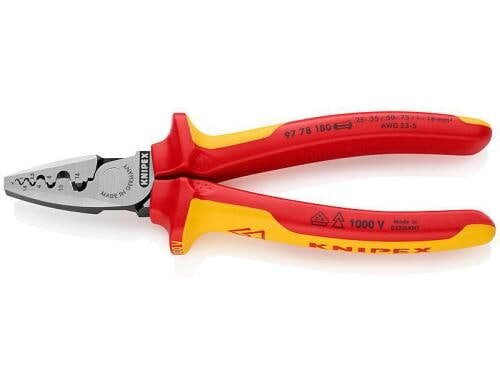 Knipex Crimpzange für Aderendhülsen 180 mm Griffe isoliert