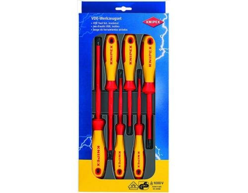 Knipex Schraubendreher-Set 6-teilig 4xSchlitz,2xKreuz.