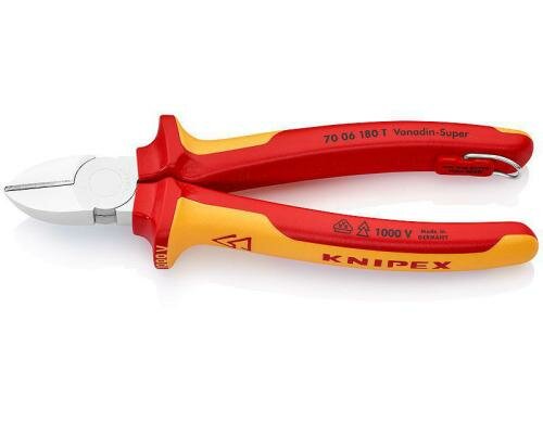 Knipex Seitenschneider verchromt 180 mm 1000V m. Öse