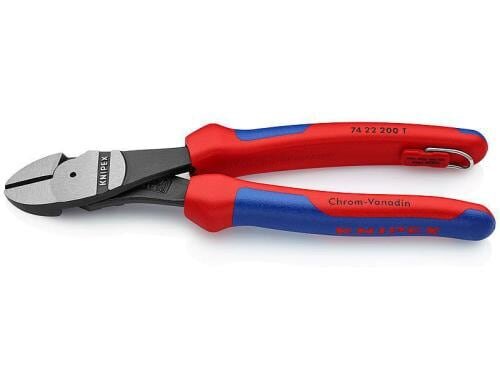 Knipex Kraft-Seitenschneider 200 mm schw.-atrament.,m. Öse,Backen gew.