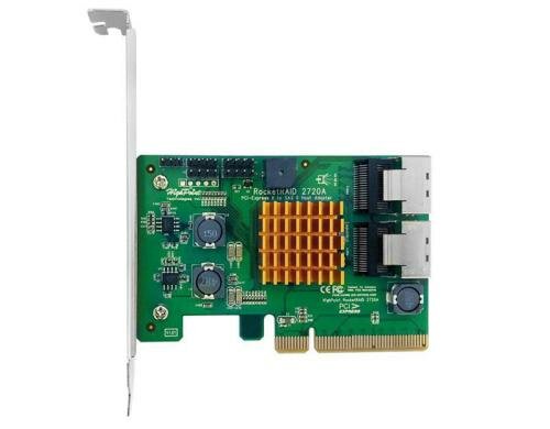 Highpoint RocketRAID2720A:8 Port, SAS2/SATA 6Gbps, PCI-Ex8 2.0, ohne Kabel