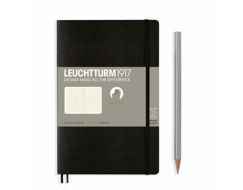 Leuchtturm Notizbuch Softcover Paperback B6 schwarz, dotted