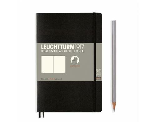 Leuchtturm Notizbuch Softcover Paperback B6 schwarz, blanko
