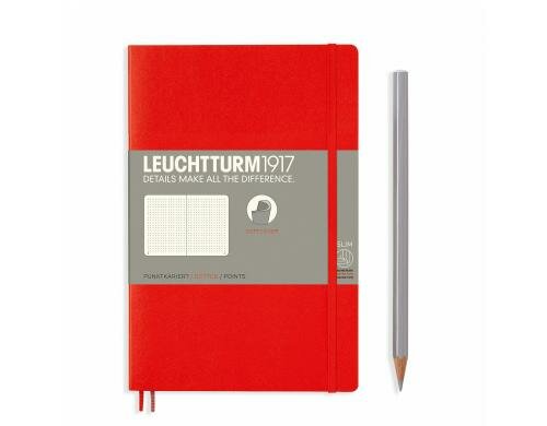 Leuchtturm Notizbuch Softcover Paperback B6 Rot, dotted
