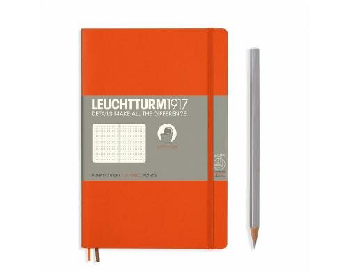 Leuchtturm Notizbuch Softcover Paperback B6 Orange, dotted
