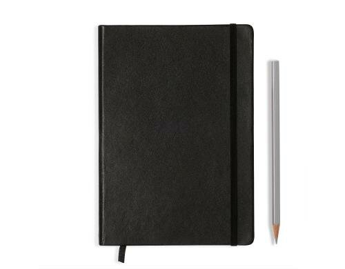 Leuchtturm Notizbuch Ledereinband Medium A5 schwarz, dotted