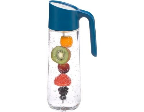 WMF Wasserkaraffe Nuro 1 Liter Blau mit Griff und Fruchtspiess