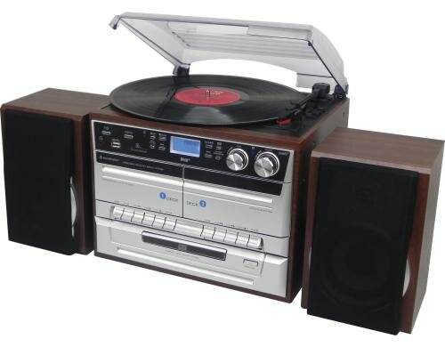 Soundmaster MCD5550DBR, Retro Plattenspiel. CD, DAB+, FM, 2 Kassetten Decks, BT,USB,SD
