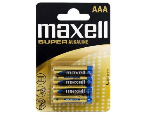 Maxell Batterie Super Alkaline AAA 4 Stück vergl. LR03, Blister