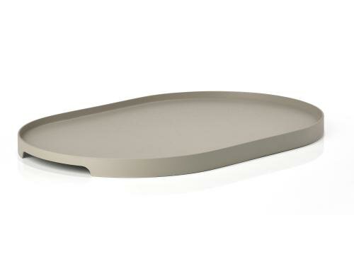 Zone Servierplatte Singles Oval Beige Metall, LxBxH: 35x23x1.8cm