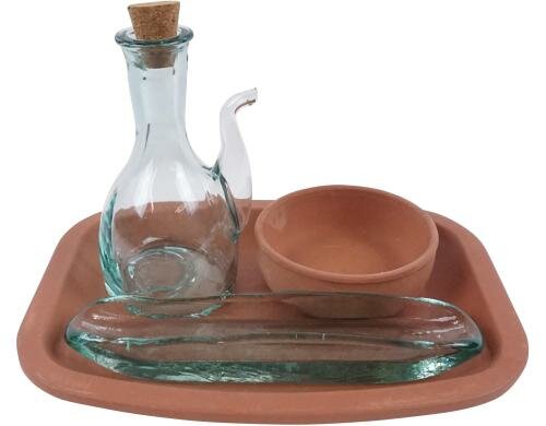 Hoff Interieur Servierplatte Girona Antipas Teller:55x16x2,5cm;Schale rund:ø10x3cm