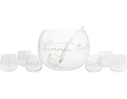 Hoff Interieur Bowle Set 8tlg Cool Drink bowle: 24x24x20cm; mugs: 8x8x8cm