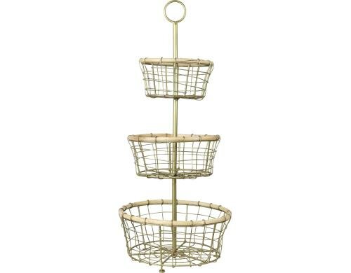 Hoff Interieur Etagere Skansen 3er Set Grösse: ø25x58cm, EISEN, HOLZ