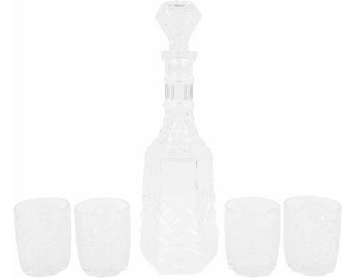 Hoff Interieur Whisky Set Porto 5tlg Karaffe:ø10x37cm Glas:ø8x10cm