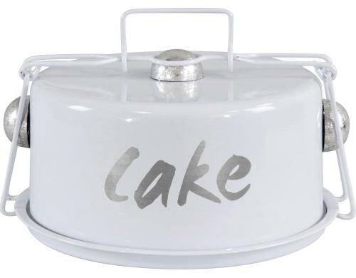 Hoff Interieur Tortenbutler Cake Weiss ø24x12cm, Eisen