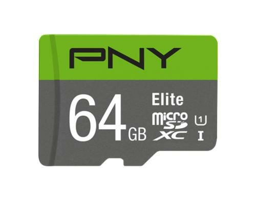 PNY microSDXC Card Elite UHS-I 64GB inkl. SD-Adapter, Lesen: 100MB/s