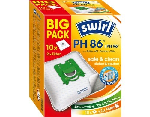 Swirl Staubfilterbeutel PH86 Big Pack (8+2) MicroPor Plus / Airspace