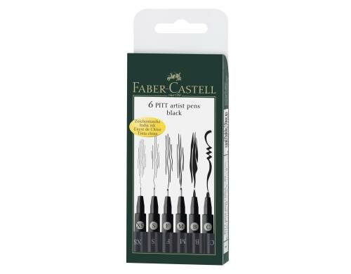 Faber-Castell PITT Artist Pen 6er Etui Mangaka, schwarz