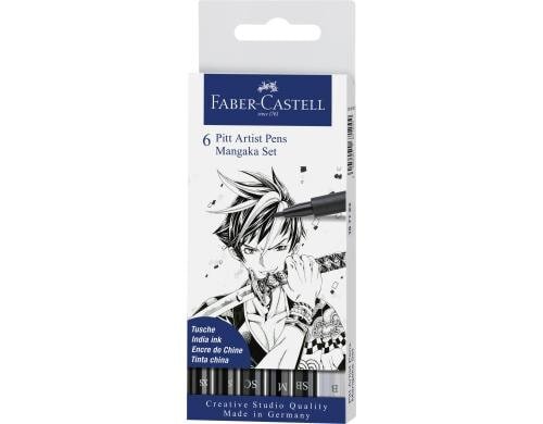 Faber-Castell PITT Artist Pen Manga 6erEtui Mangaka, schwarz