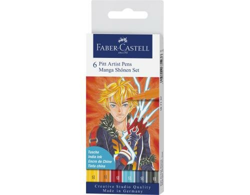Faber-Castell PITT Artist Pen Manga 6er Etui, Shônen