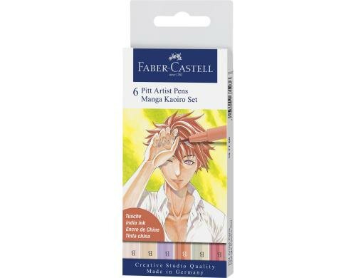 Faber-Castell PITT Artist Pen Manga 6er Etui, Kaoiro
