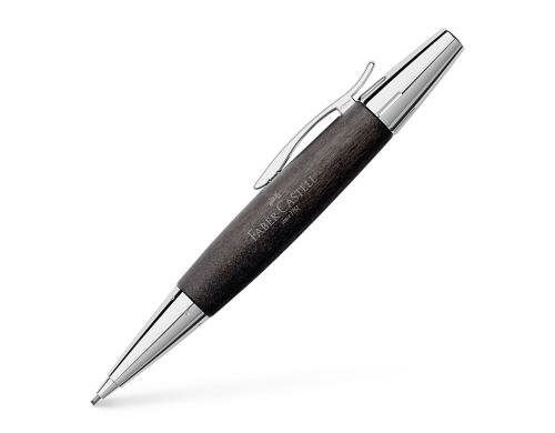FABER-CASTELL Drehbleistift e-motion Holz/Chrom schwarz