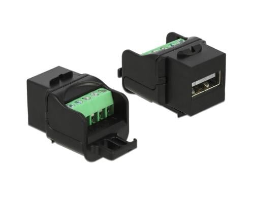 Delock Keystone Modul: USB2.0 Buchse-Terminalblock, schwarz