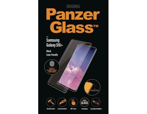Panzerglass Displayschutz black Case Friend für Samsung Galaxy S10+, Fingerprint