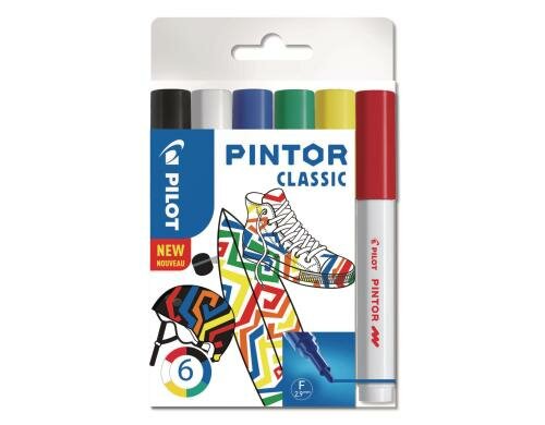 Pilot Pintor Marker Classic fein 2.9mm, 6 Farben
