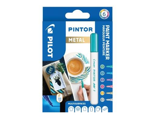 Pilot Pintor Marker Metal fein 2.9mm, 6 Farben