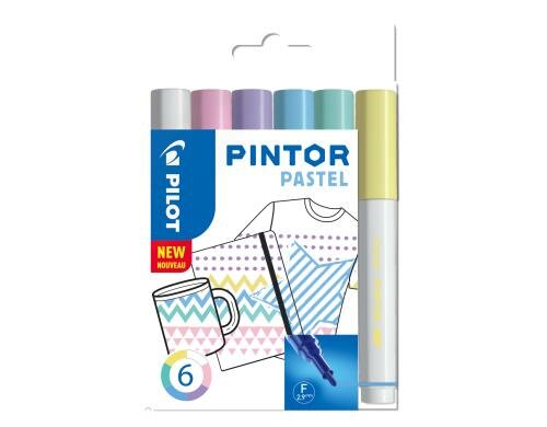 Pilot Pintor Marker Pastell fein 2.9mm, 6 Farben