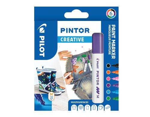 Pilot Pintor Marker Creative medium 4.5mm, 6 Farben
