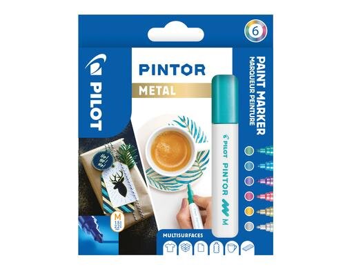 Pilot Pintor Marker Metall medium 4.5mm, 6 Farben