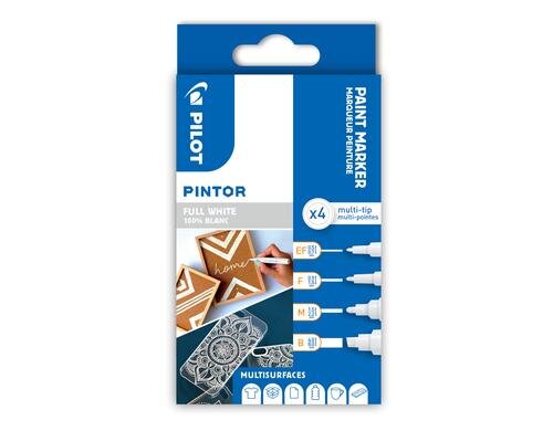 Pilot Pintor Marker weiss Set à 4 Stk., EF/F/M/B