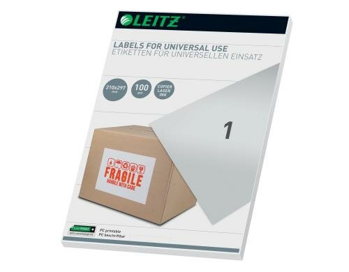 Leitz Universal Etiketten 210x297mm, 100 Bogen, 100 Etiketten