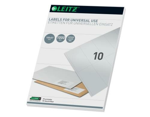 Leitz Universal Etiketten 105x57mm, 100 Bogen, 1000 Etiketten