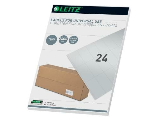 Leitz Universal Etiketten 70x36mm, 100 Bogen, 2400 Etiketten