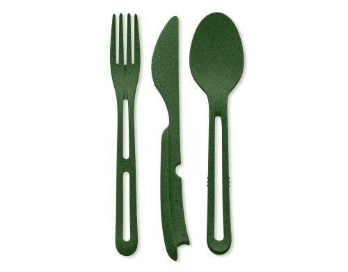 Koziol Besteckset KliKK Forest Green je 1x Messer, Löffel, Gabel