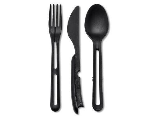 Koziol Besteckset KliKK Black je 1x Messer, Löffel, Gabel