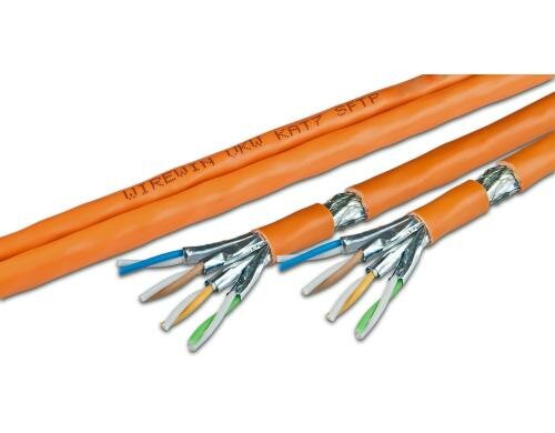 Wirewin Verlegekabel TWIN:S/FTP,500m,orange Cat.7, 2x4x2xAWG23, LSOH, 1000Mhz, 10Gbps