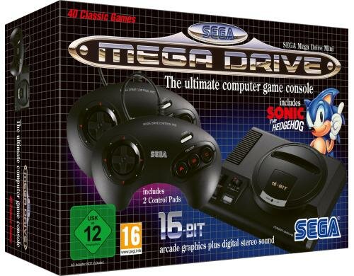 Sega Mega Drive Mini Konsole inkl. 42 Games, 2 Controler, HDMI