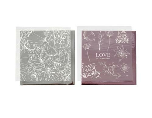 Creativ Company Deko-Folie Blumen 15x15 cm, silber, rosa, 4 Stück